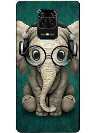 Силіконовий бампер чохол для xiaomi redmi note 9s/note 9 pro з малюнком слоник