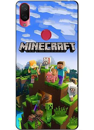 Силиконовый бампер чехол для xiaomi mi a2 lite с рисунком minecraft