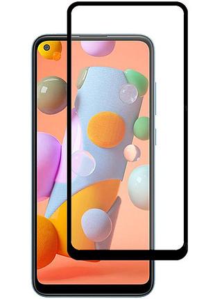 Защитное стекло full glue для samsung a11 черное 5d