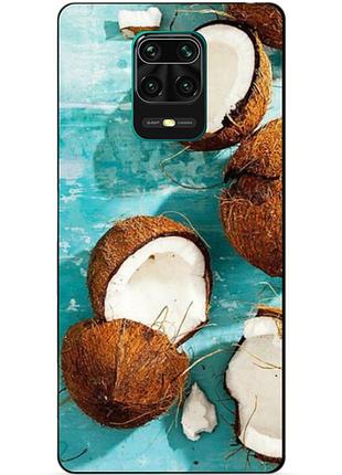 Силіконовий бампер чохол для xiaomi redmi note 9s/note 9 pro з малюнком кокоси