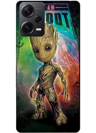 Силиконовый бампер чехол для xiaomi redmi note 12 pro plus с рисунком groot стражи галактики грут