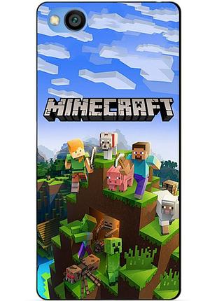 Силиконовый чехол бампер для xiaomi redmi go с рисунком minecraft
