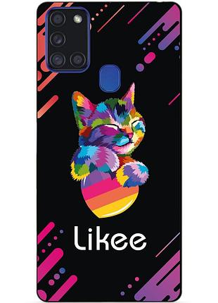 Силиконовый бампер чехол для samsung a21s с рисунком likee