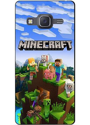 Силиконовый бампер чехол для samsung j7 neo с рисунком minecraft