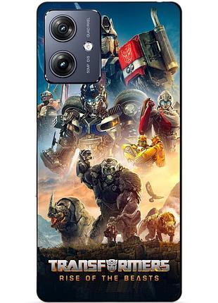 Силиконовый чехол бампер для motorola moto g54 с картинкой звероботы трансформеры transformers