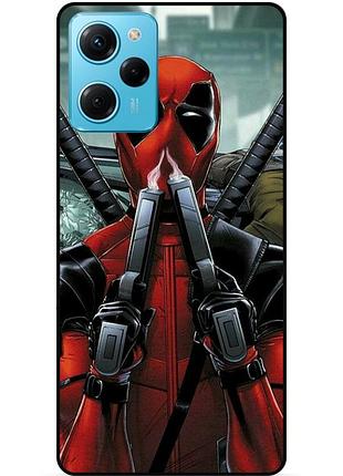 Силиконовый бампер чехол для xiaomi redmi note 12 pro speed edition с рисунком дэдпул deadpool