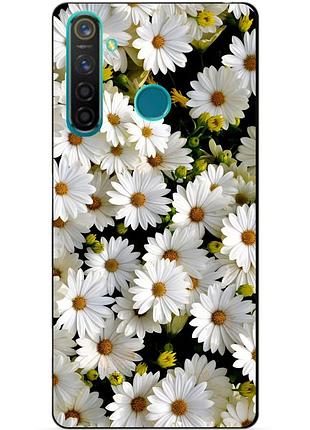 Силіконовий чохол бампер для realme q з малюнком ромашки