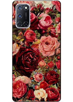 Силіконовий бампер чохол для oppo a72 з малюнком червоні троянди
