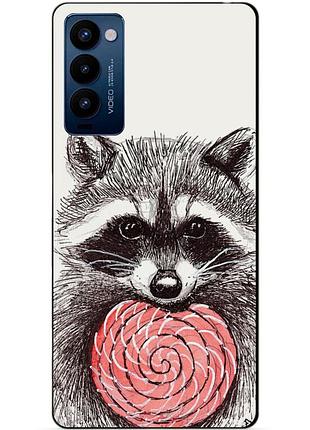 Силиконовий бампер чехол для tecno camon 18p з картинкою енот