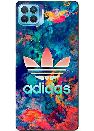 Силіконовий бампер чохол для oppo reno 4 lite з малюнком adidas