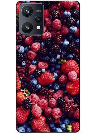 Силиконовый чехол бампер для realme 9 / 9 pro plus с рисунком ягоды