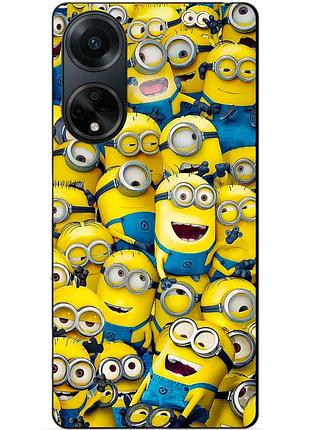 Силиконовый бампер чехол для oppo a98 с рисунком миньоны minion