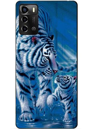 Силіконовий бампер чохол для zte blade a72 з малюнком тигри