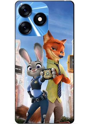 Силиконовый чехол бампер для tecno spark 10 с рисунком джуди зверополис zootopia
