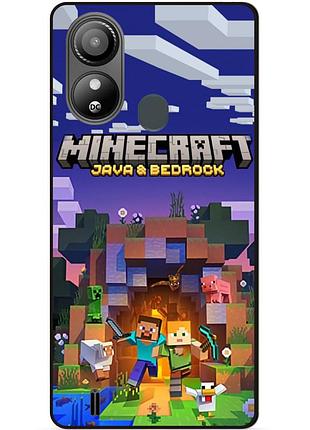 Силиконовый чехол бампер для zte blade l220 с картинкой майнкрафт minecraft