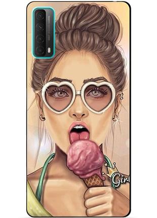 Силіконовий бампер чохол для huawei p smart 2021 з малюнком морозиво