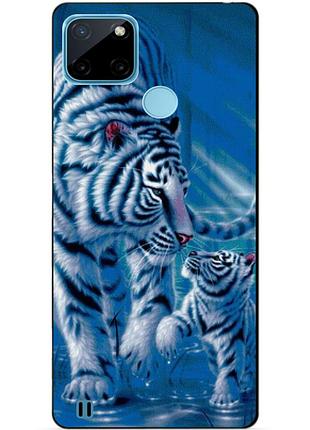 Силиконовый чехол бампер для realme c21y/c25y с рисунком тигры