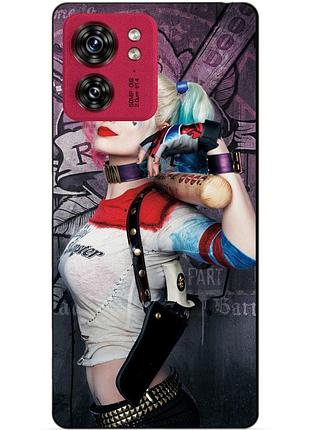 Силиконовый чехол бампер для motorola edge 40 с рисунком харли квинн