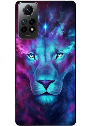 Силиконовый бампер чехол для xiaomi redmi note 12 pro с рисунком космический лев