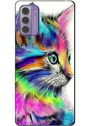 Силиконовый чехол бампер для nokia g42 с рисунком акварельный кот