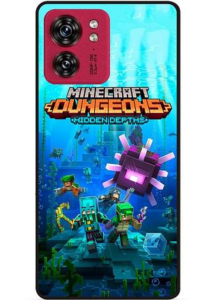 Силиконовый чехол бампер для motorola edge 40 с рисунком майнкрафт minecraft