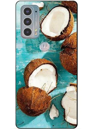 Силіконовий чохол бампер для motorola edge 20 з малюнком кокоси