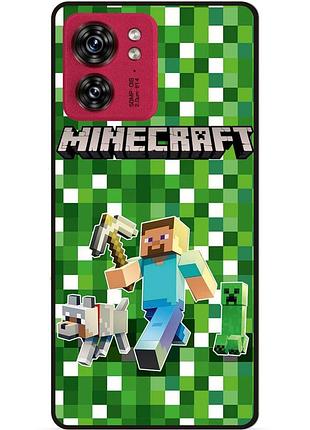 Силіконовий чохол бампер для motorola edge 40 стів minecraft кріпер майнкрафт