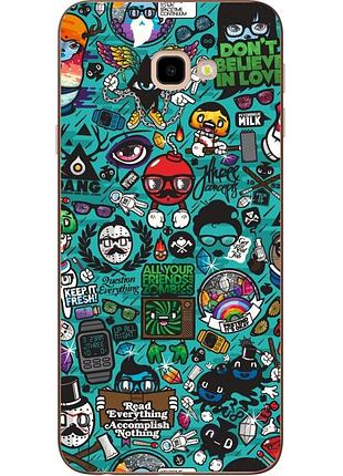 Силиконовый бампер для samsung j4 plus galaxy j415 с рисунком стикеры
