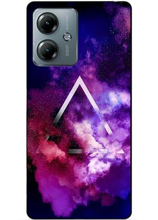 Силиконовый чехол бампер для motorola moto g14 с рисунком космос галактика
