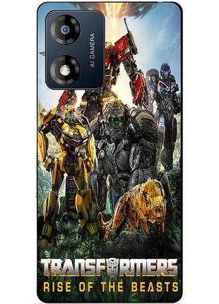 Силиконовый чехол бампер для motorola moto e13 звероботы трансформеры transformers