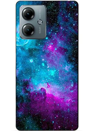 Силиконовый чехол бампер для motorola moto g14 с рисунком галактика космос