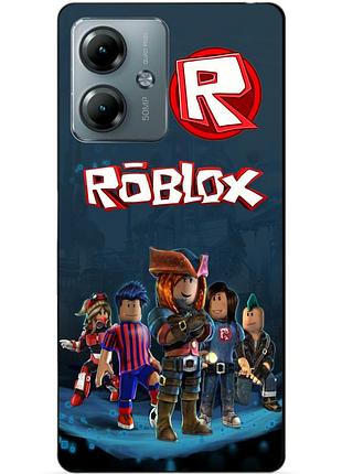 Силиконовый чехол бампер для motorola moto g14 с рисунком roblox роблокс