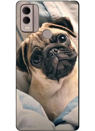 Силиконовый чехол бампер для nokia c22 с рисунком фото мопс