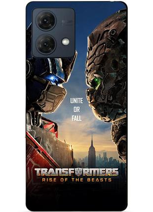 Силиконовый чехол бампер для motorola moto g84 с рисунком звероботы трансформеры transformers