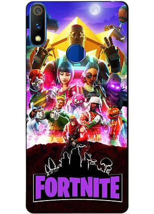 Силиконовый чехол бампер для realme 3 pro с рисунком fortnite