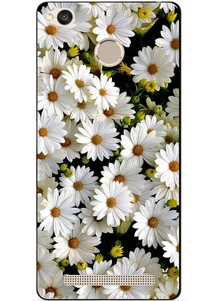 Бампер силіконовий чохол для xiaomi redmi 3s 3 pro з картинкою ромашки