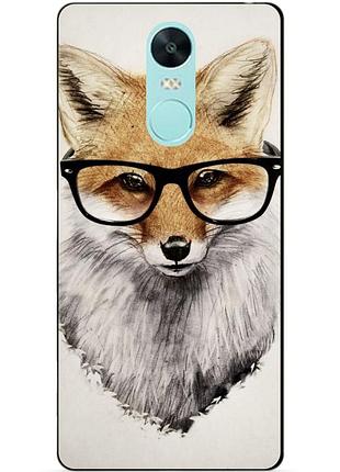 Силіконовий чохол бампер для xiaomi redmi note 4x з малюнком лисиця