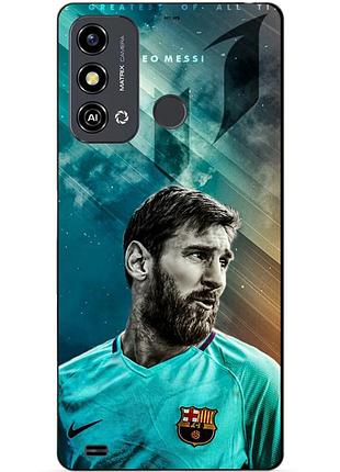 Силиконовый чехол бампер для zte blade a53 с рисунком leo messi месси