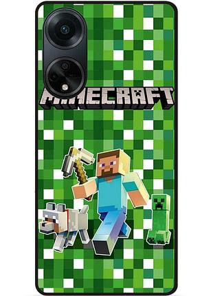 Силіконовий бампер чохол для oppo a98 стів minecraft кріпер майнкрафт