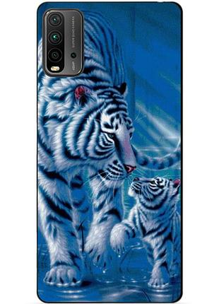 Силиконовый бампер чехол для xiaomi redmi 9t с рисунком тигры