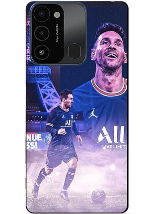 Силіконовий бампер чохол для tecno spark go 2022/spark 8c з малюнком messi psg