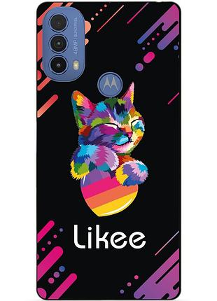 Силиконовый чехол бампер для motorola moto e20 с рисунком likee лайки