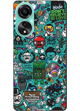 Силіконовий чохол бампер для oppo a78 з малюнком стикери