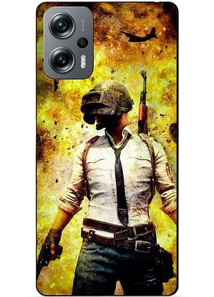 Силиконовый бампер чехол для xiaomi poco x4 gt с рисунком пабг