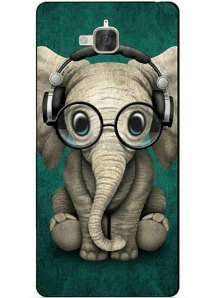 Чехол силиконовый бампер для huawei y6 pro с рисунком слоник