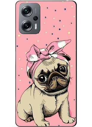 Силиконовый бампер чехол для xiaomi poco x4 gt с рисунком мопс