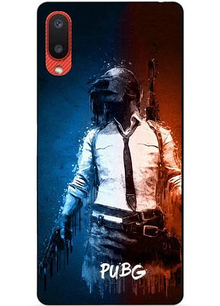 Силиконовый бампер чехол для samsung a02 с рисунком pubg