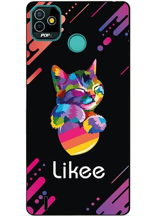 Силиконовый бампер чехол для tecno pop 5 (bd2) с рисунком likee