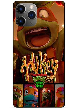 Силиконовый чехол бампер для iphone 11 pro max с рисунком майки mikey черепашки ниндзя