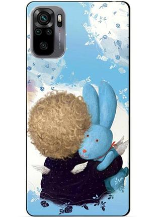 Силиконовый бампер чехол для xiaomi redmi note 10s / note 10 с рисунком любимый зайка